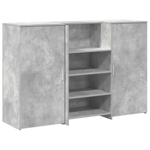 vidaXL Empfangstheke Betongrau 155x50x103,5...