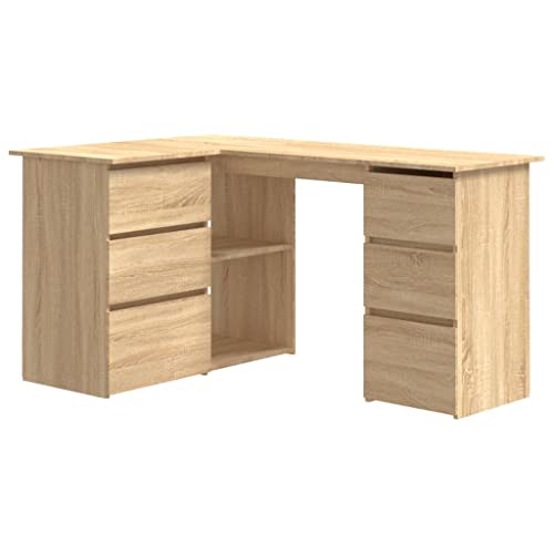 vidaXL Eckschreibtisch 6 Schubladen 2 Regale...