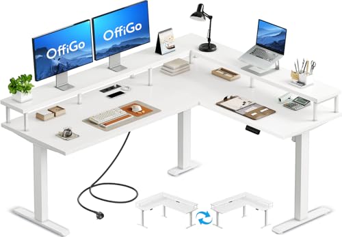 OffiGo Eckschreibtisch Höhenverstellbar,...