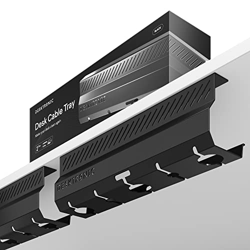 Kabelkanal Schreibtisch Schwarz 2er Set -...