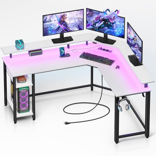Rolanstar Schreibtisch L Form mit LED &...