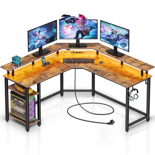 Rolanstar Schreibtisch L Form mit RGB-LED &...