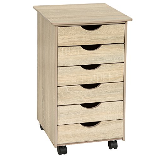 tectake® Rollcontainer mit Schubladen,...